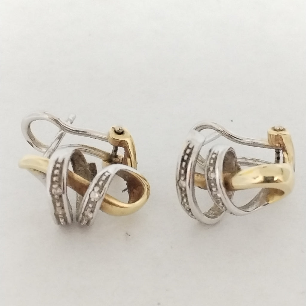 ARETES PAR ORO COMBINADO 14 K 6,10 GRMS (SEMINUEVO)