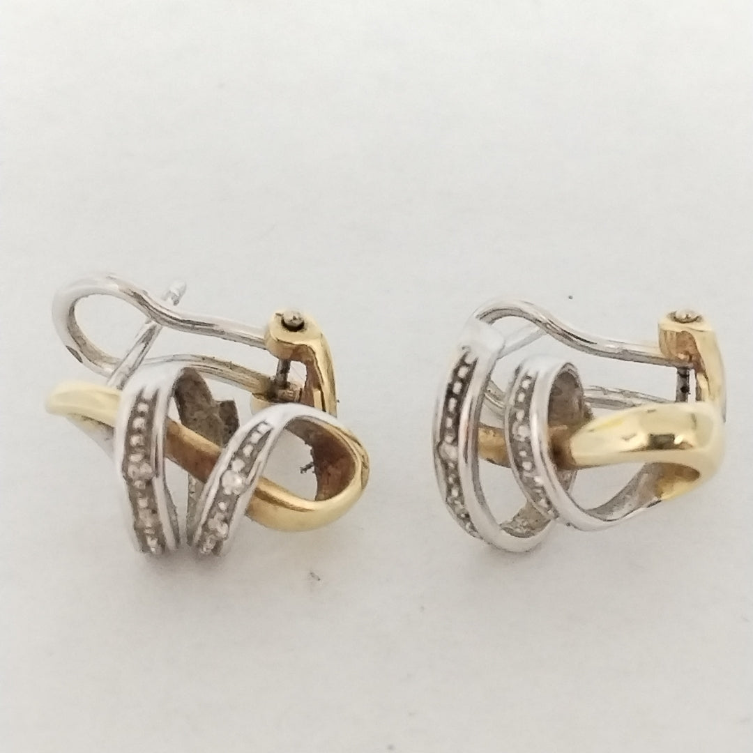 ARETES PAR ORO COMBINADO 14 K 6,10 GRMS (SEMINUEVO)