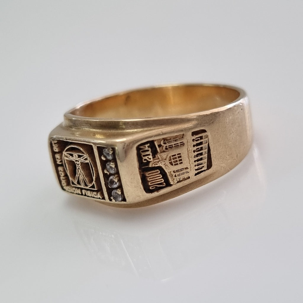ANILLO DE GRADUACIÓN ORO 14 K 6.8 GRMS (SEMINUEVO)