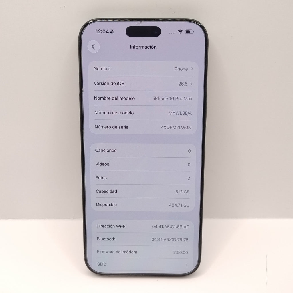 CELULAR APPLE IPHONE 16 PRO MAX A3295 (2024) 512 GB 8 GB RAM (SEMINUEVO)