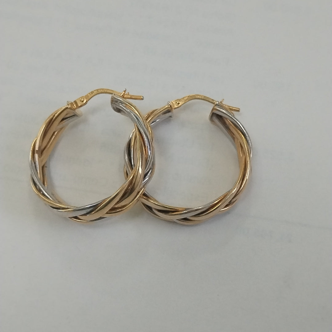ARRACADAS PAR ORO, ORO BLANCO 14 K 6.6 GRMS (SEMINUEVO)