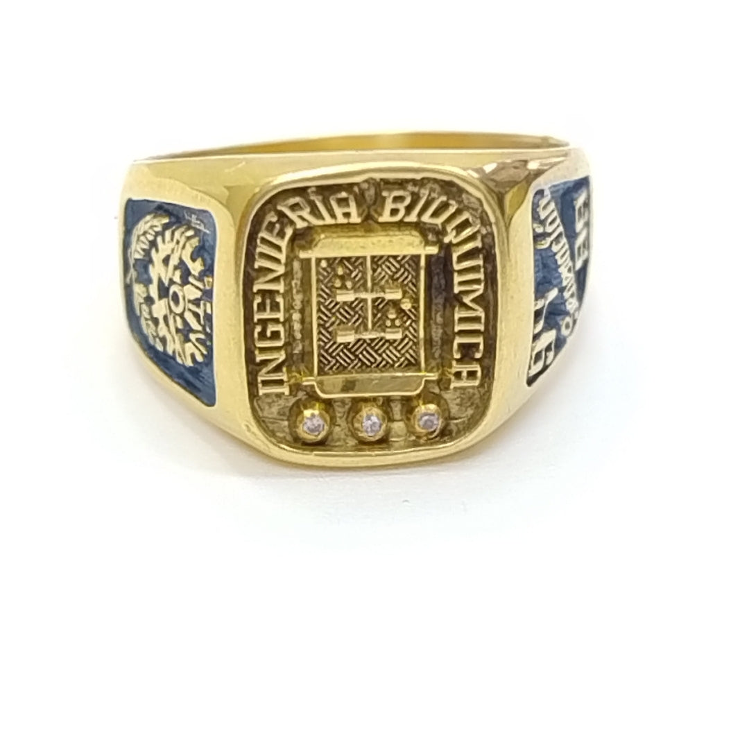 ANILLO DE GRADUACIÓN ORO 14 K 9,10 GRMS (SEMINUEVO)