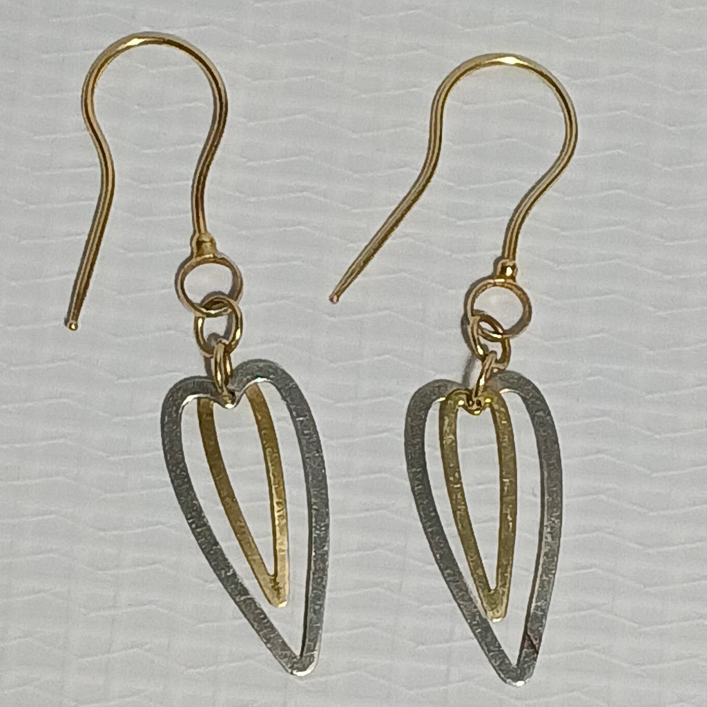 ARETES PAR ORO COMBINADO 14 K 1,00 GRMS (SEMINUEVO)