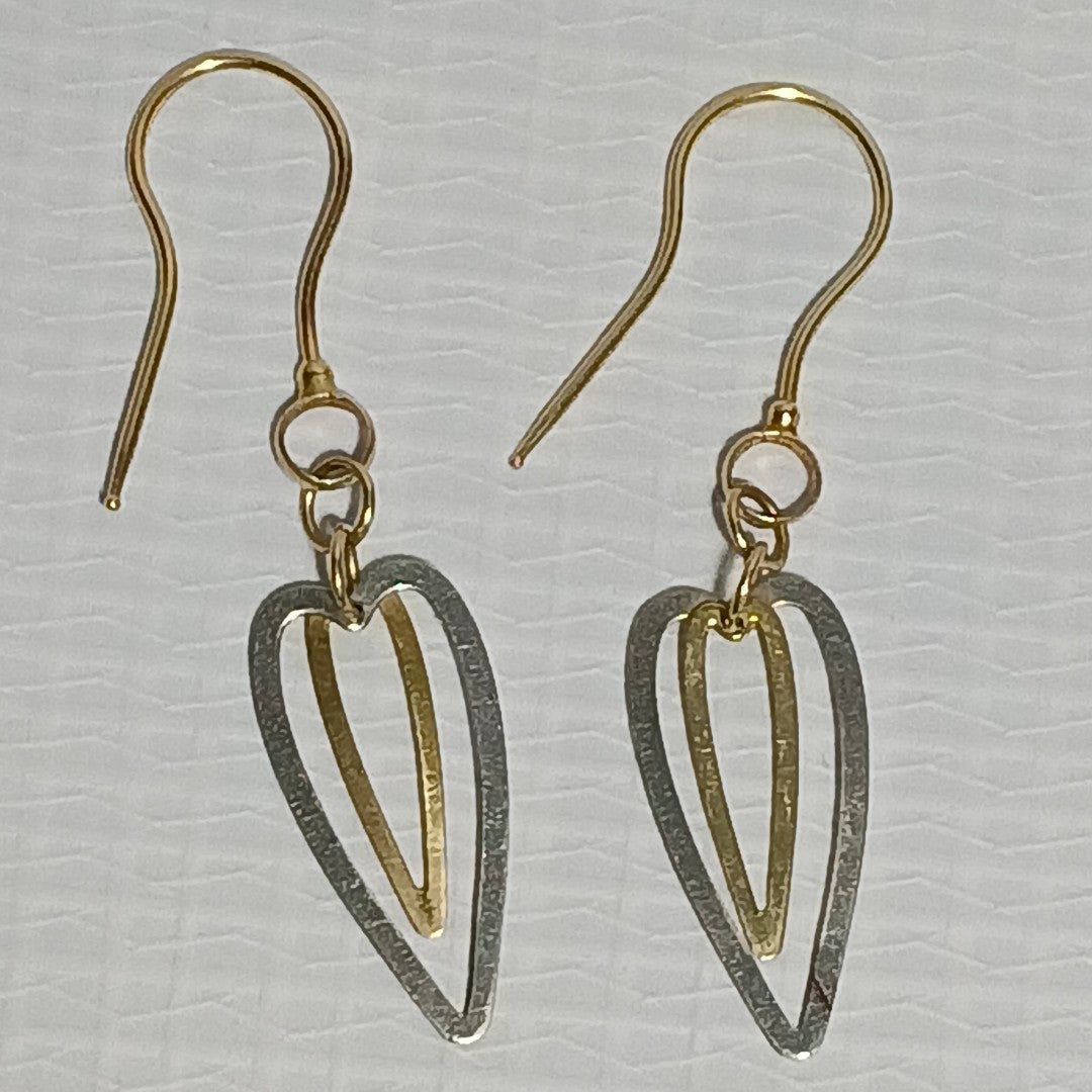 ARETES PAR ORO COMBINADO 14 K 1,00 GRMS (SEMINUEVO)