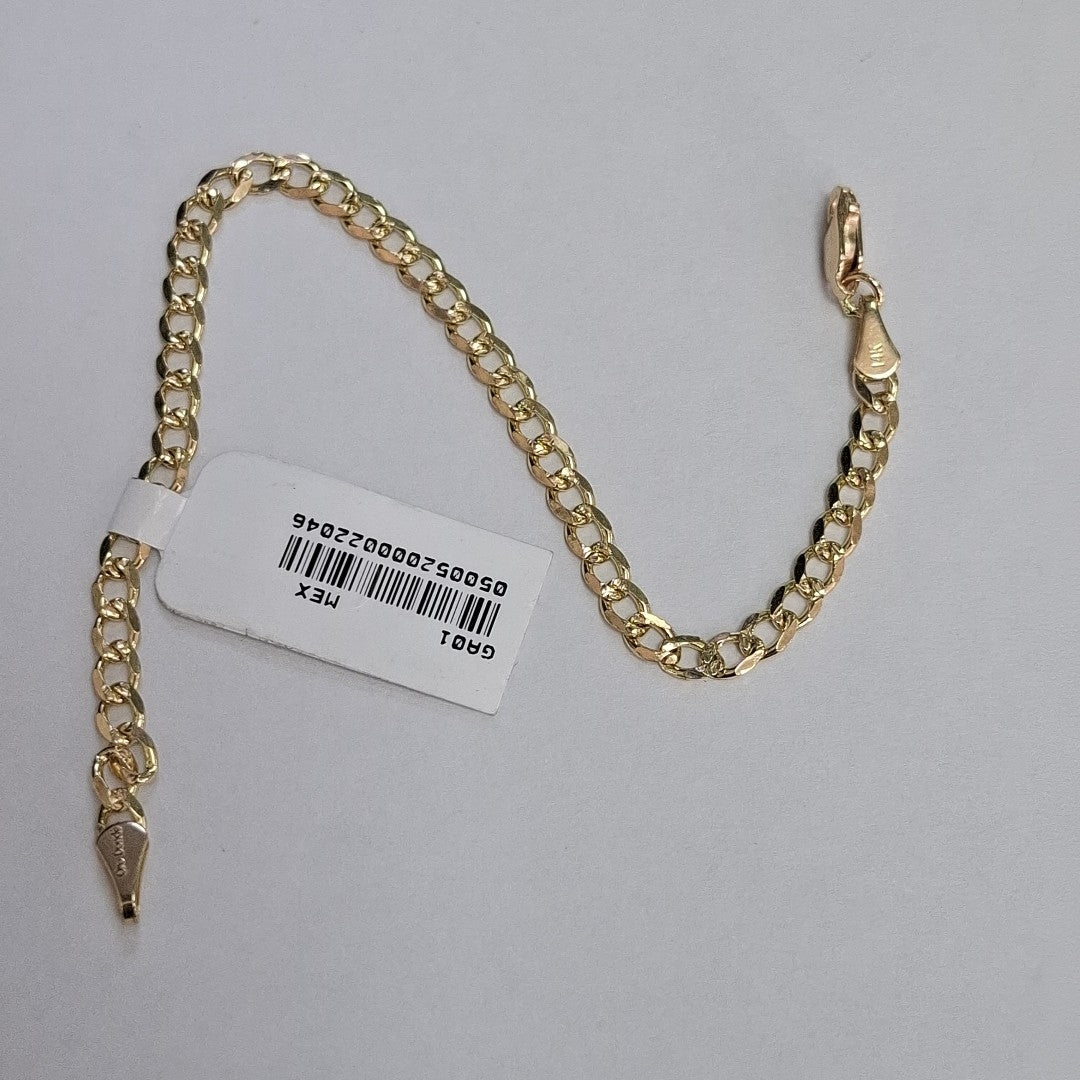 PULSERAS TEJIDO BARBADA ORO 14K 18 CM 4.8 GR (NUEVO)