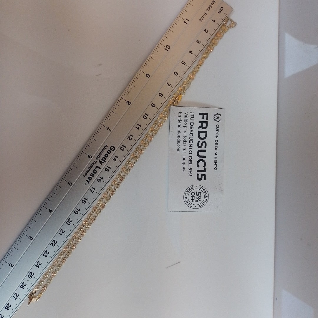 CADENAS TEJIDO GUCHI ORO 10K 55 CM 6.9 GR (NUEVO)