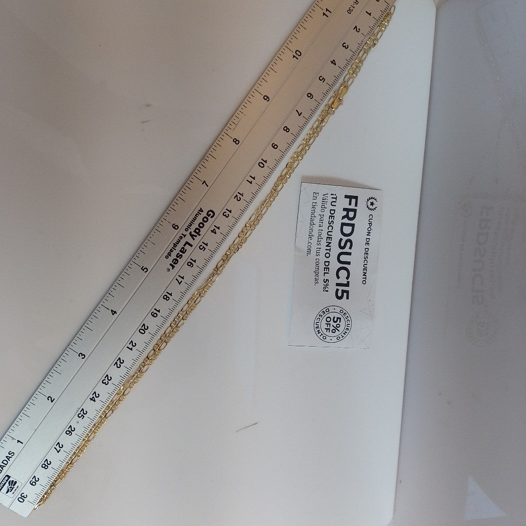 CADENAS TEJIDO FIGARO GUCHI ORO 10K 60 CM 5.3 GR (NUEVO)
