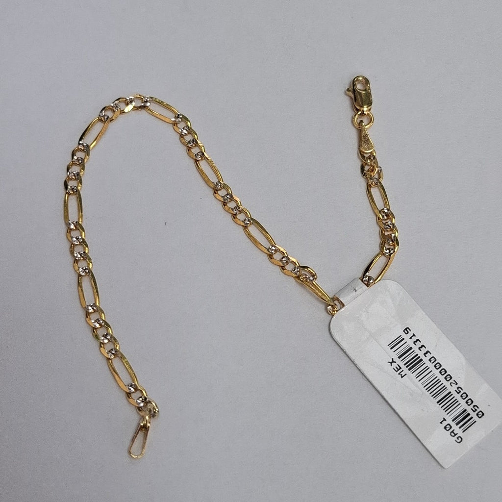 PULSERAS 3X1 DIAMANTADA ORO 14K 18 CM 3 GR (NUEVO)