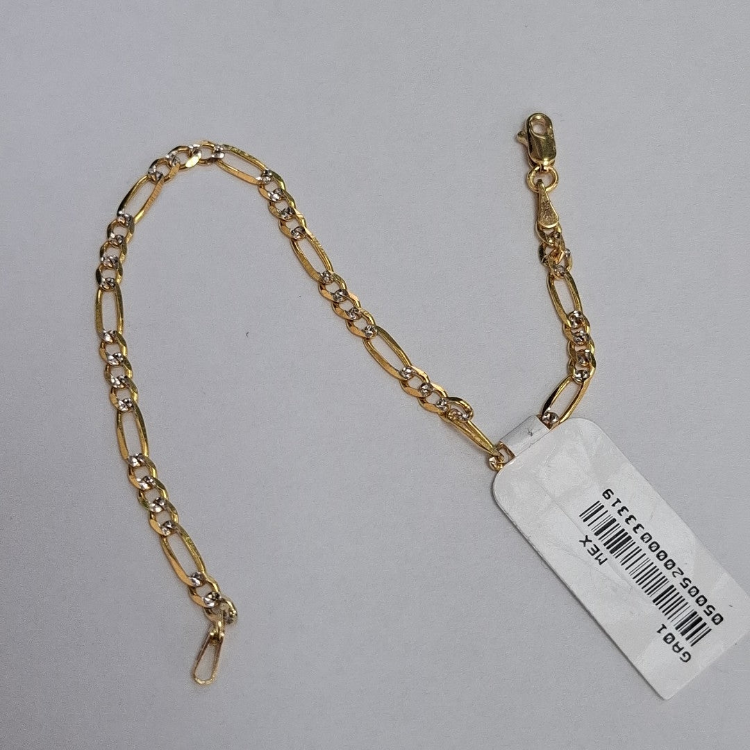 PULSERAS 3X1 DIAMANTADA ORO 14K 18 CM 3 GR (NUEVO)