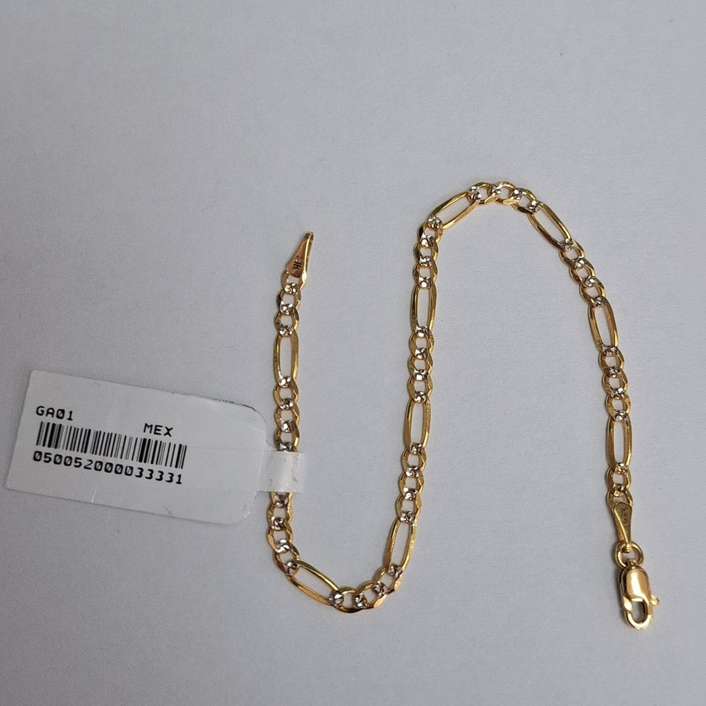 PULSERAS 3X1 DIAMANTADA ORO 14K 18 CM 3 GR (NUEVO)
