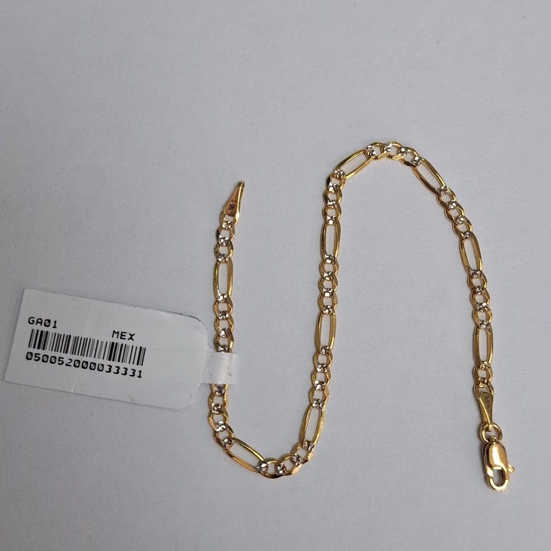 PULSERAS 3X1 DIAMANTADA ORO 14K 18 CM 3 GR (NUEVO)