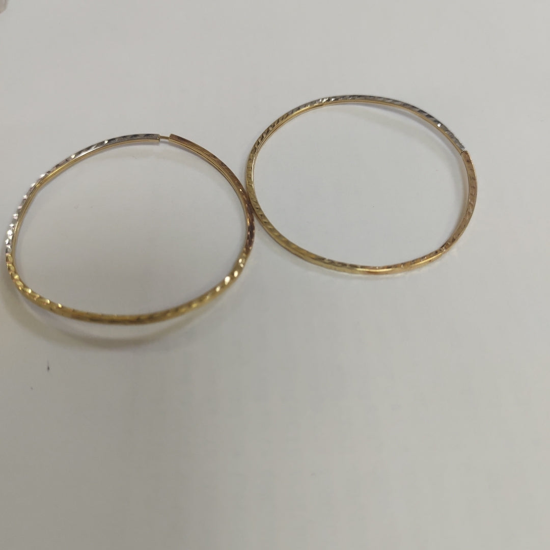 ARRACADAS PAR ORO COMBINADO 14 K 2.3 GRMS (SEMINUEVO)