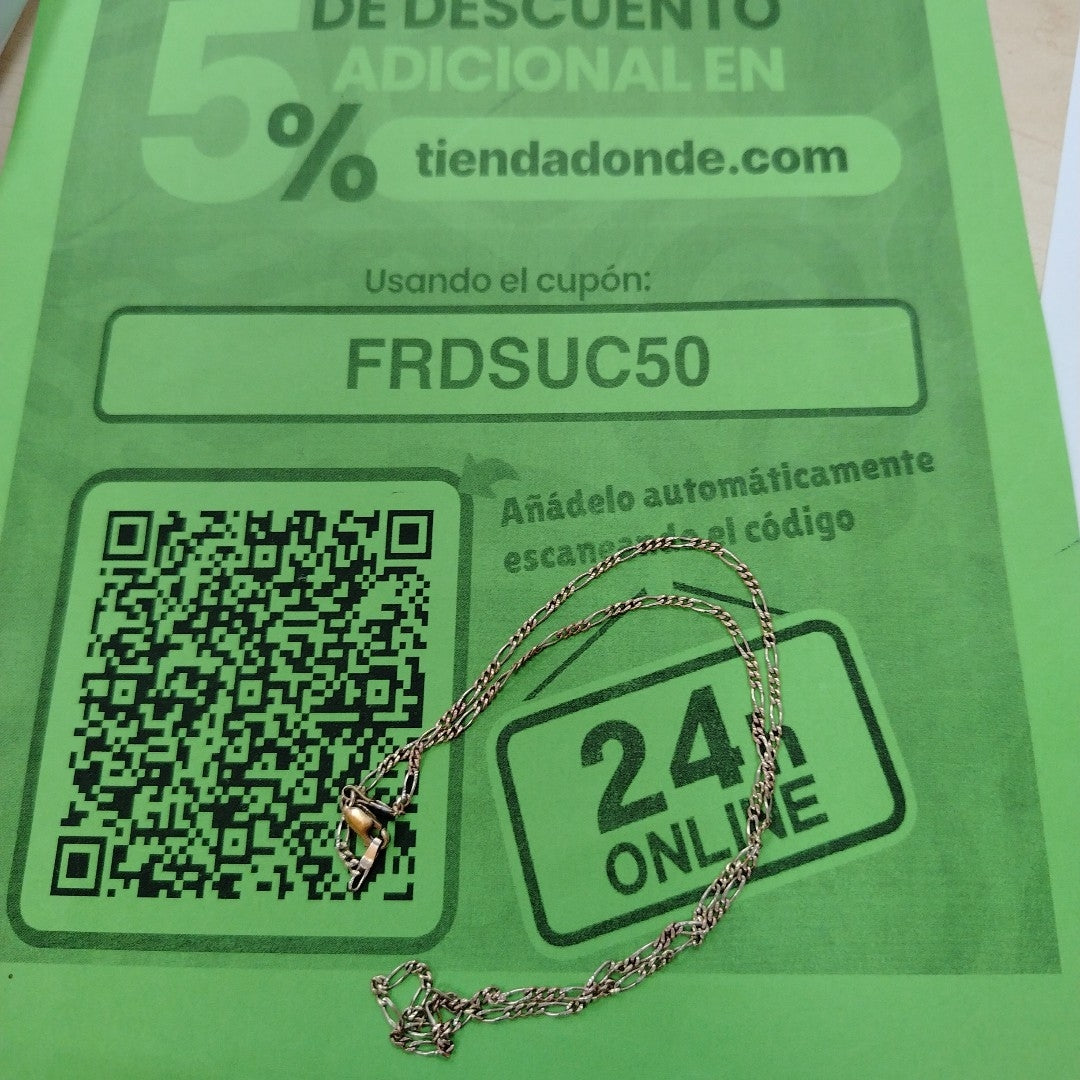 CADENA ORO, ORO COMBINADO 14 K 5.1 GRMS (SEMINUEVO)