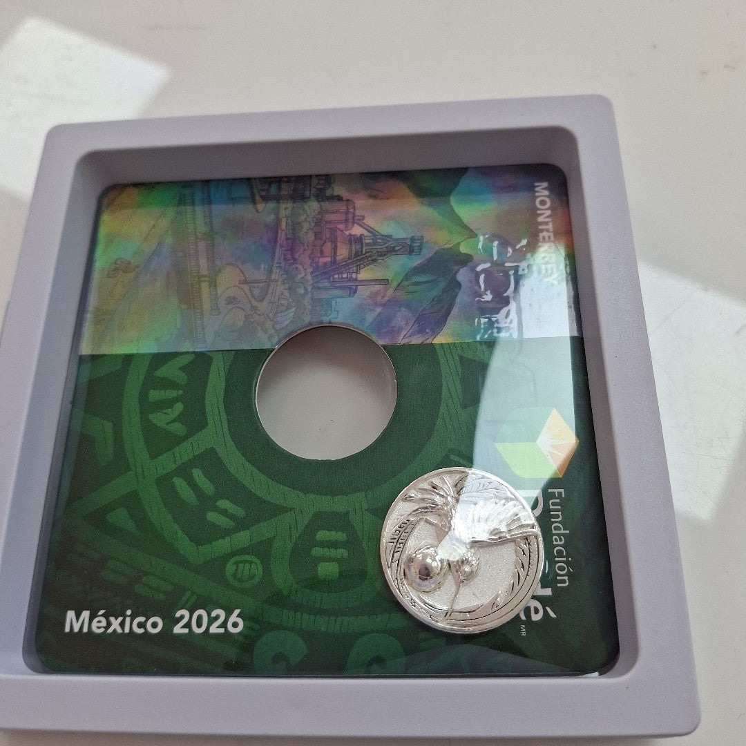 MEDALLA CONMEMORATIVA FRD FÚTBOL MOTIVO COLIBRI PLATA .925 8 GR (NUEVO)