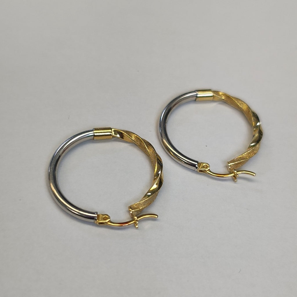 ARRACADAS PAR ORO COMBINADO 14 K 2.7 GRMS (SEMINUEVO)