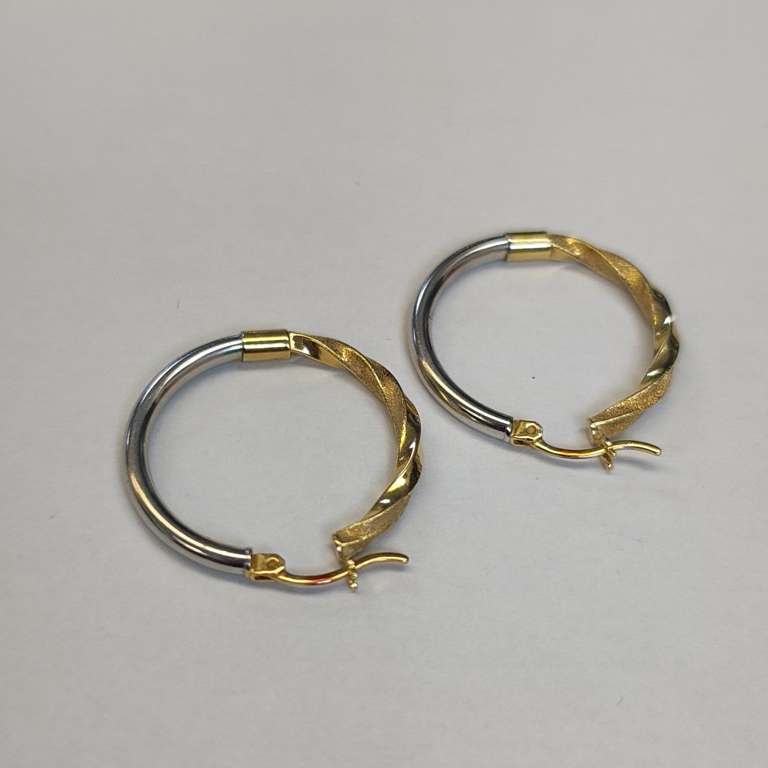 ARRACADAS PAR ORO COMBINADO 14 K 2.7 GRMS (SEMINUEVO)