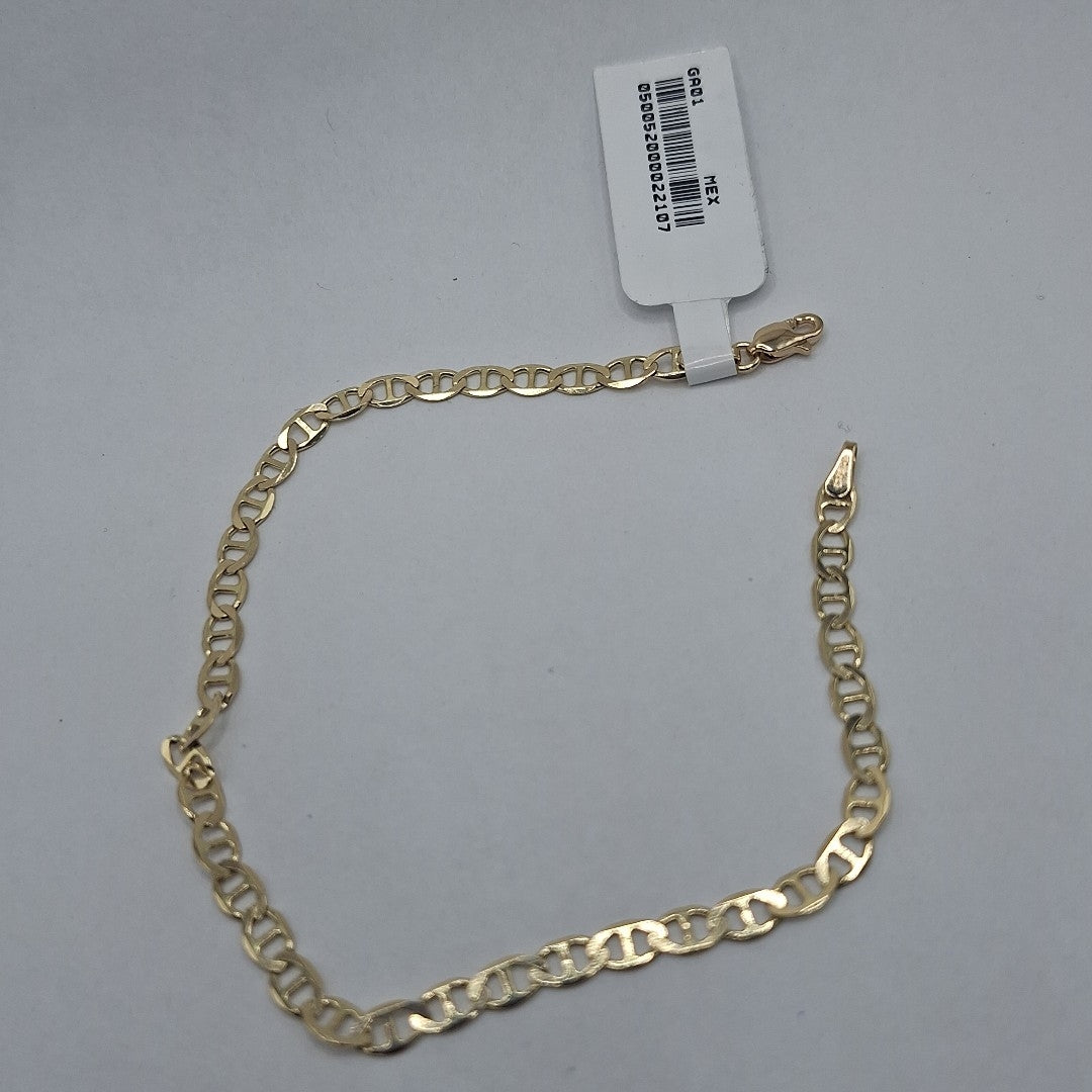 PULSERAS TEJIDO MARINERA ORO 14K 21 CM 3.5 GR (NUEVO)