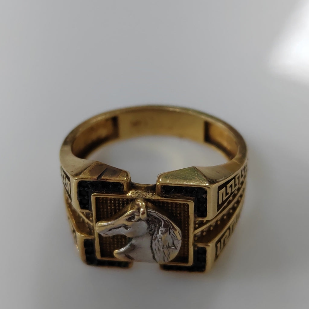ANILLO ORO COMBINADO 14 K 7,30 GRMS (SEMINUEVO)