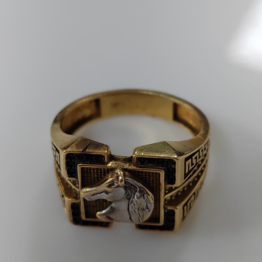 ANILLO ORO COMBINADO 14 K 7,30 GRMS (SEMINUEVO)