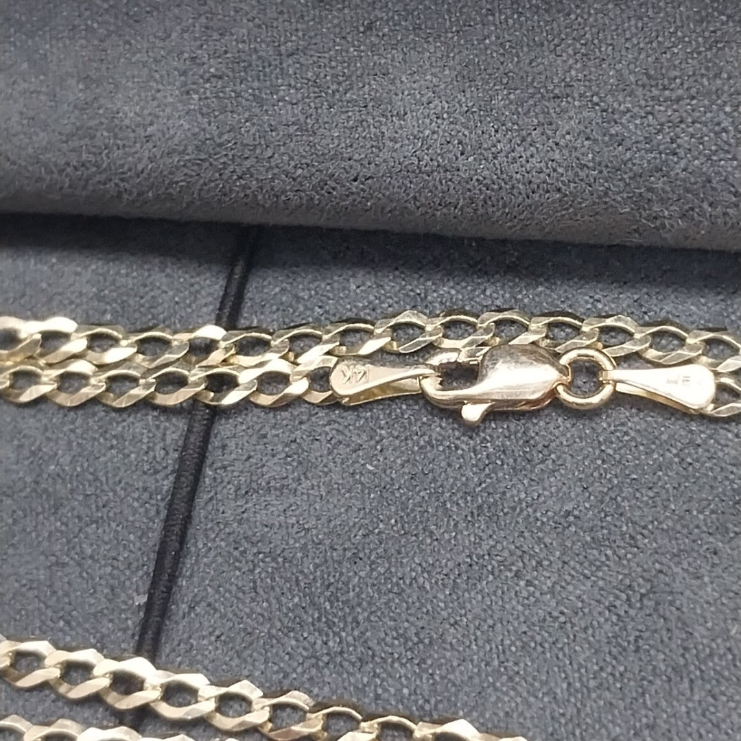 CADENAS TEJIDO BARBADA ORO 14K 60 CM 5.4 GR (NUEVO)