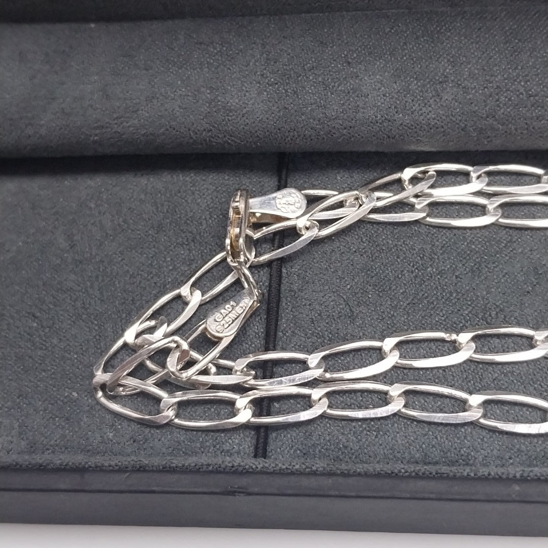 CADENA TEJIDO ESLABONES PLATA .925 60 CM 10.6 GR (NUEVO)