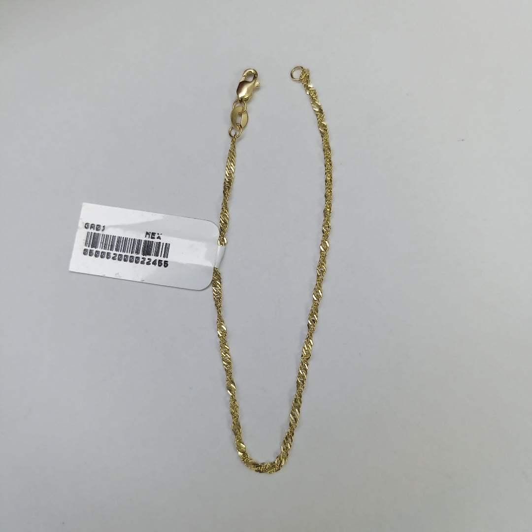 PULSERAS TEJIDO MEDIO TZL ORO 14K 18 CM 1.3 GR (NUEVO)