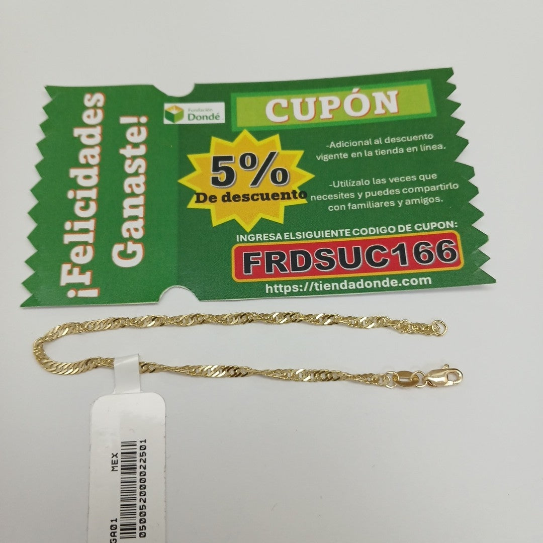 PULSERAS TEJIDO MEDIO TZL ORO 14K 18 CM 1.9 GR (NUEVO)