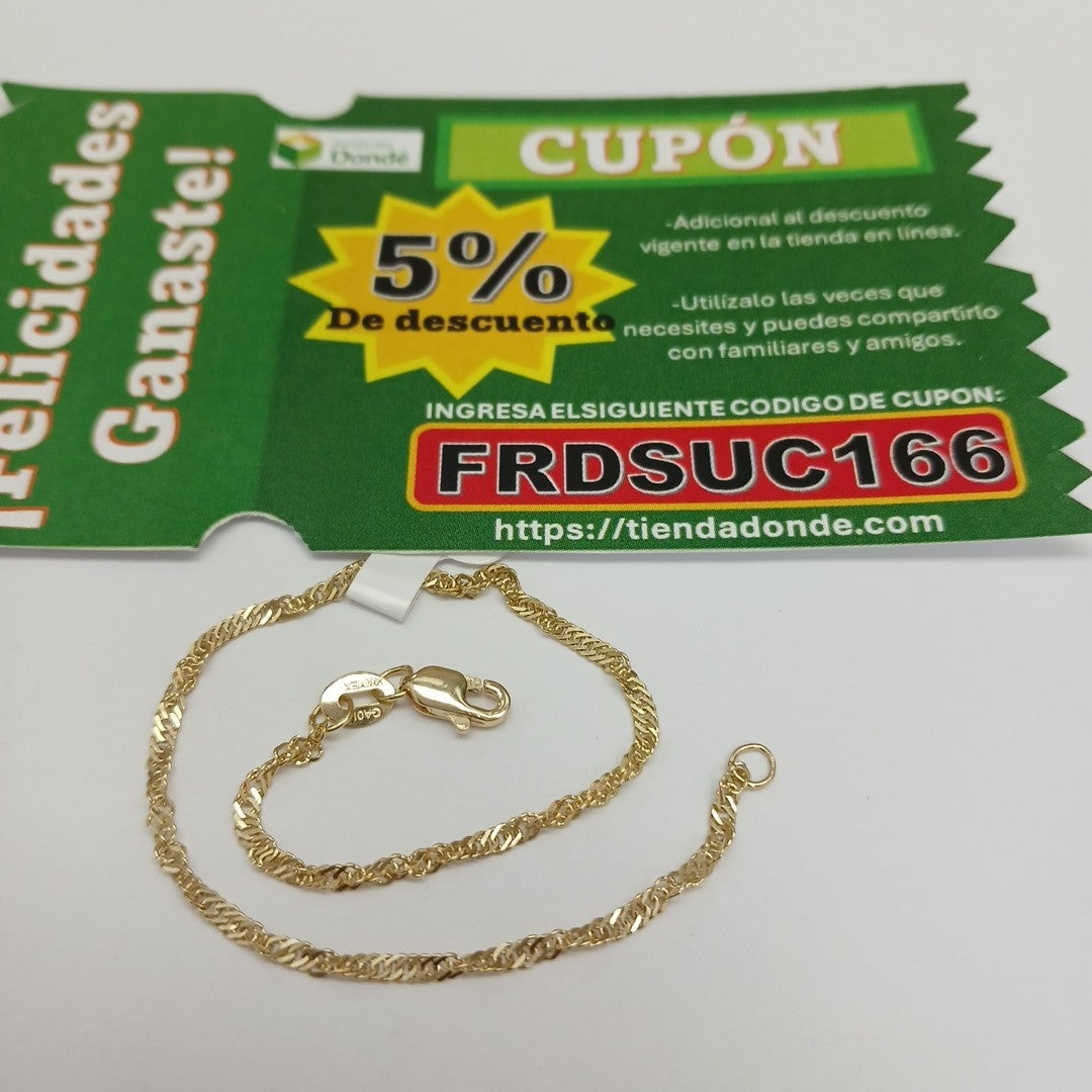 PULSERAS TEJIDO MEDIO TZL ORO 14K 18 CM 1.3 GR (NUEVO)