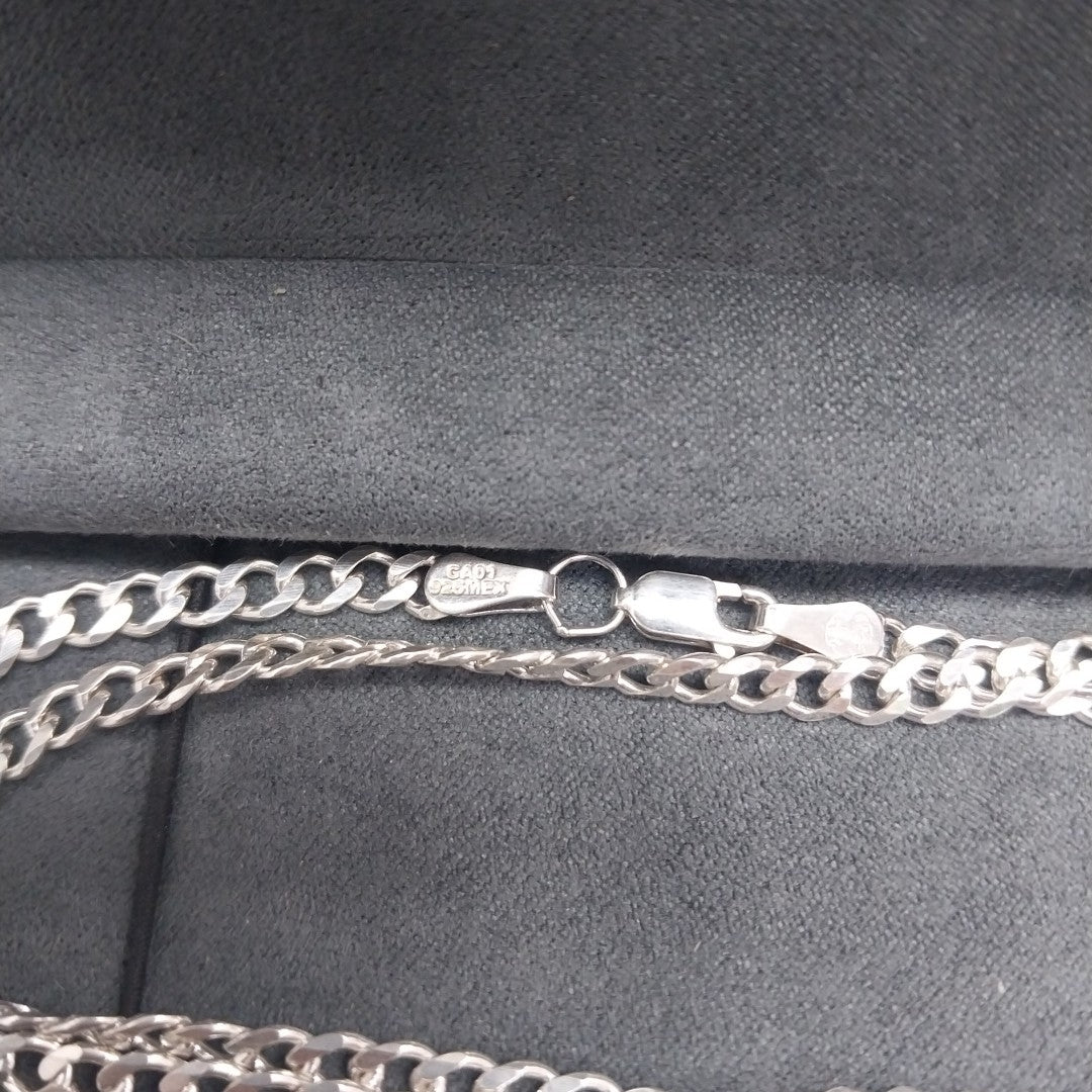 CADENA TEJIDO BARBADO PLATA .925 60 CM 13.6 GR (NUEVO)