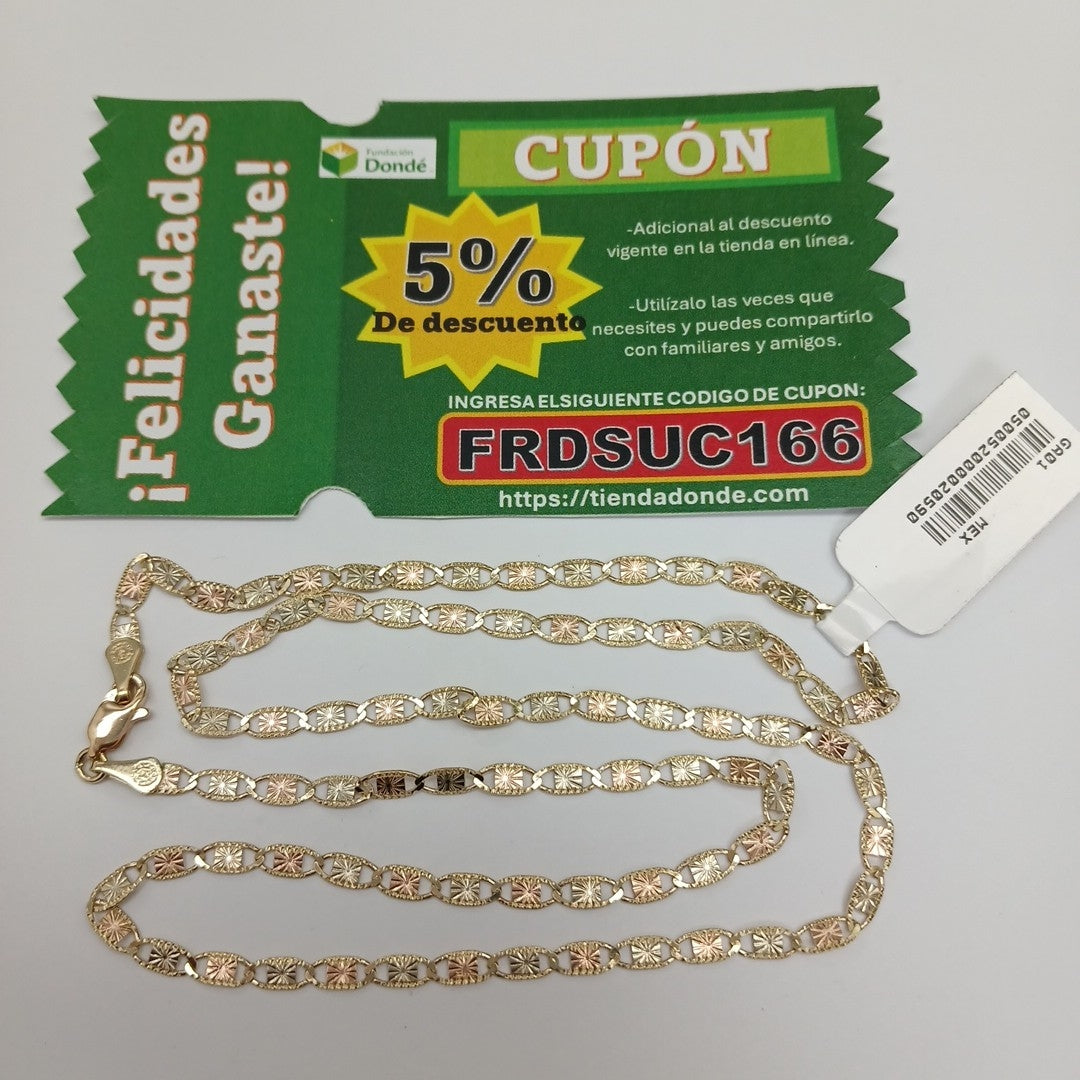 CADENAS TEJIDO GUCHI ORO 10K 55 CM 6.9 GR (NUEVO)