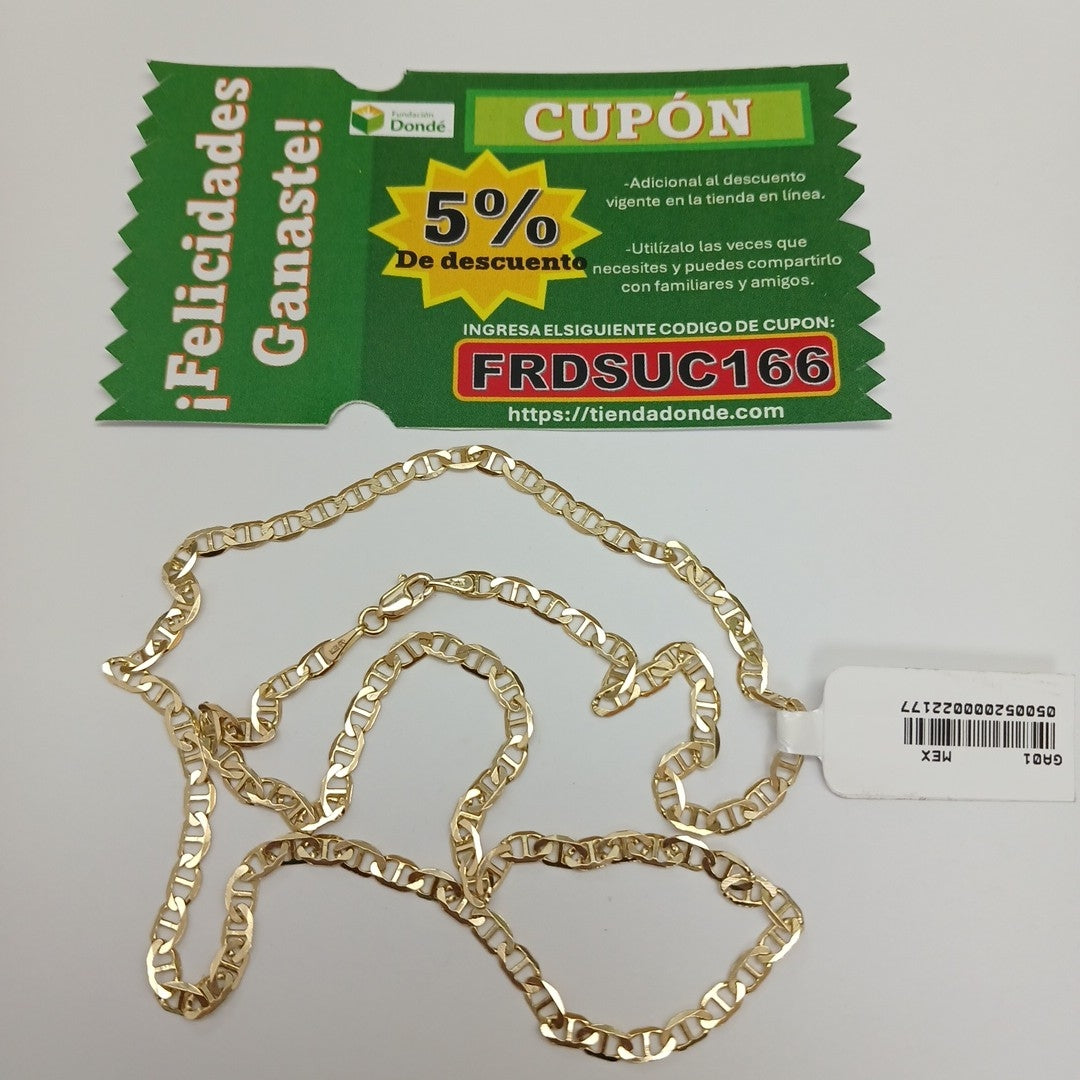 CADENAS TEJIDO MARINERA ORO 14K 55 CM 7.8 GR (NUEVO)
