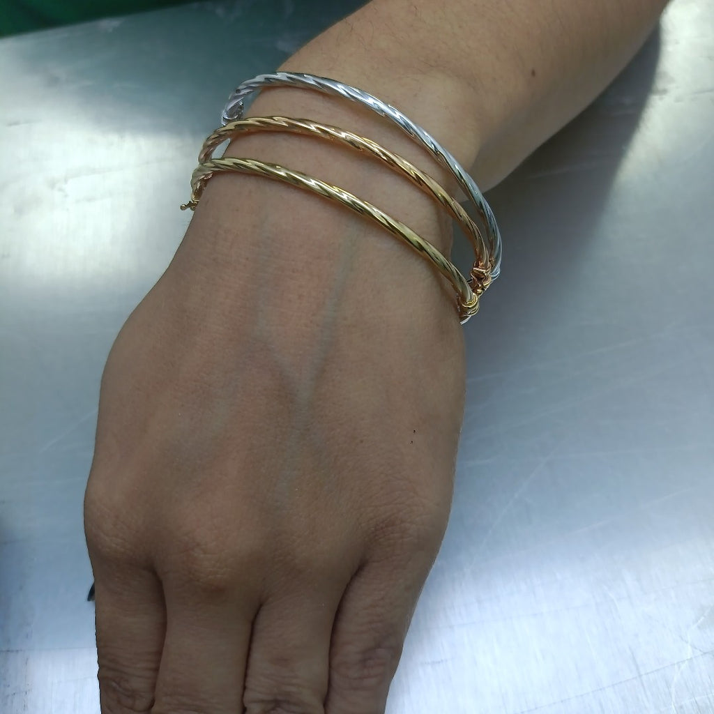 PULSERA RIGIDA ORO COMBINADO 14 K 9.8 GRMS (SEMINUEVO)