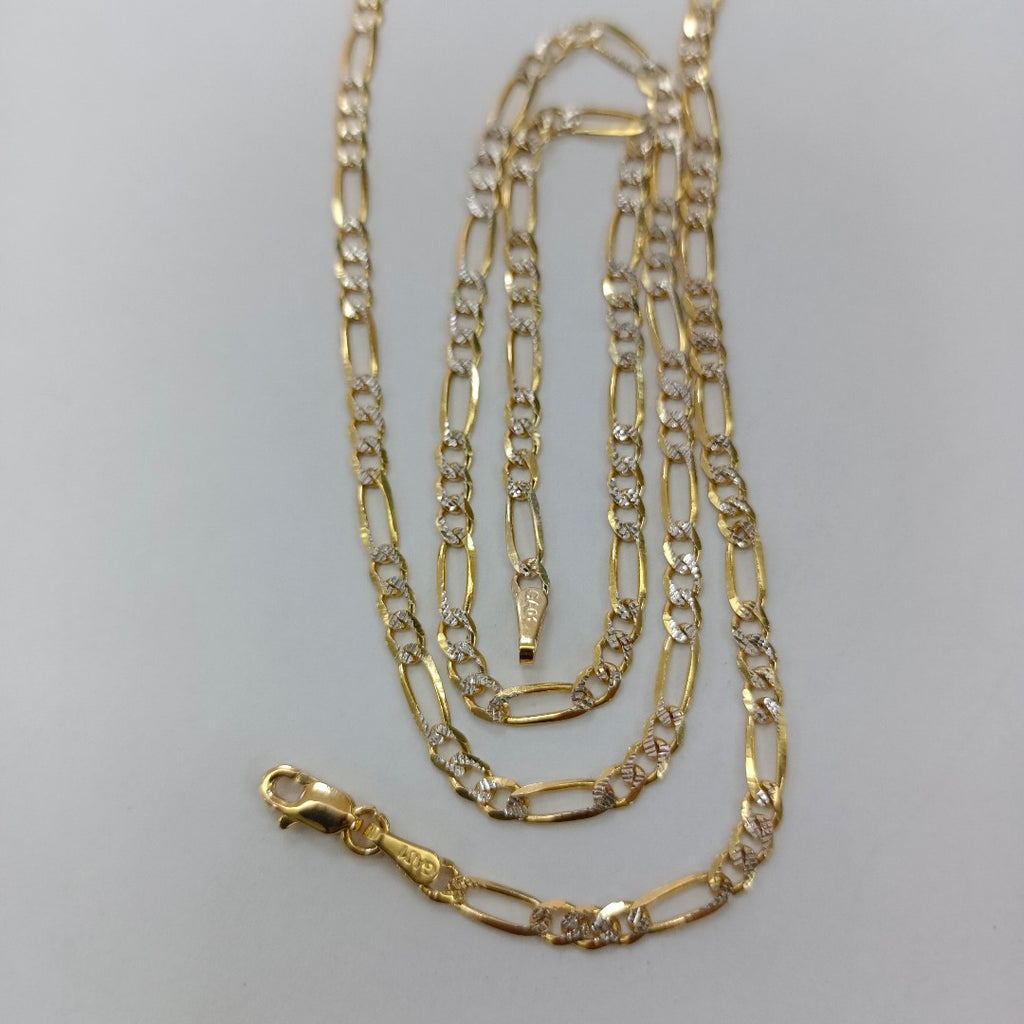 CADENAS TEJIDO 3X1 DIAMANTADO ORO 10K 55 CM 6.2 GR (NUEVO)