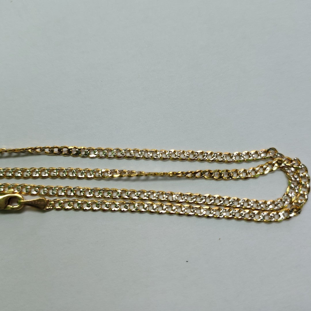 CADENAS BARBADA DIAMANTADA ORO 14K 55 CM 5.7 GR (NUEVO)