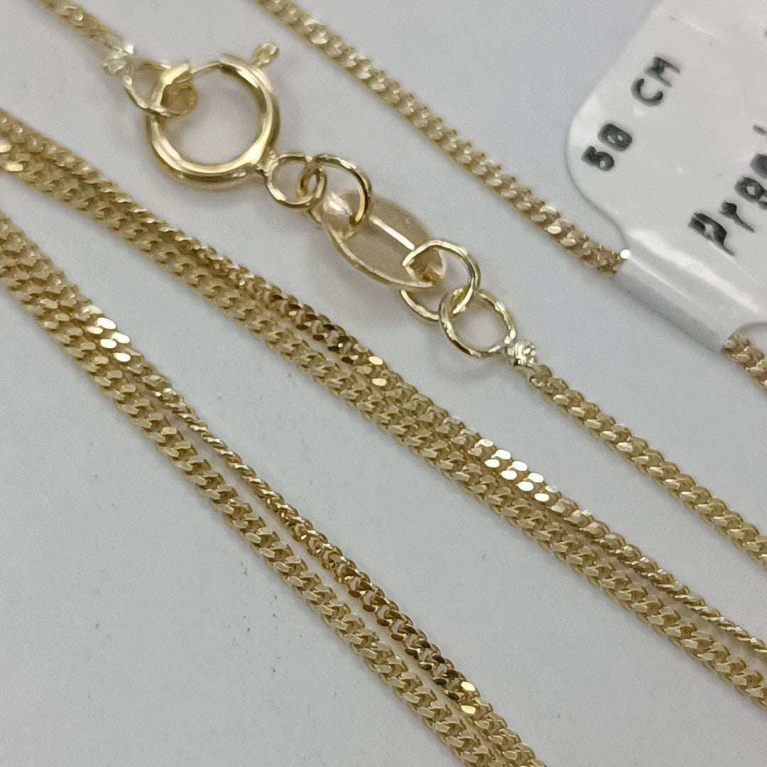 CADENAS TEJIDO BARBADA ORO 10K 50 CM 1.6 GR (NUEVO)