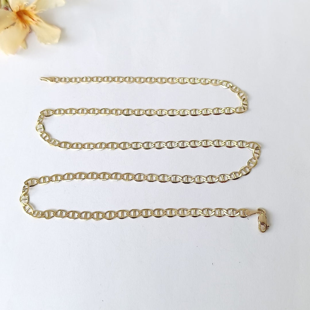 CADENAS TEJIDO MARINERA ORO 14K 55 CM 8.2 GR (NUEVO)