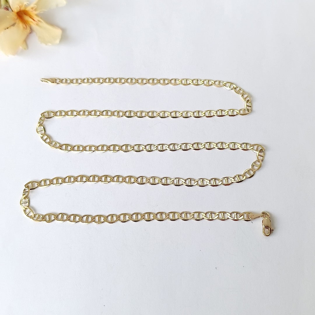 CADENAS TEJIDO MARINERA ORO 14K 55 CM 8.2 GR (NUEVO)