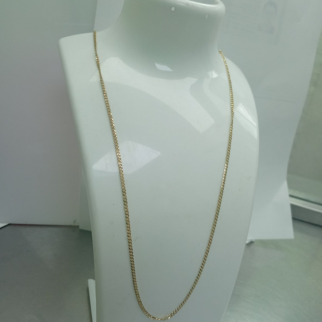 CADENAS TEJIDO BARBADA ORO 10K 55 CM 3.8 GR (NUEVO)