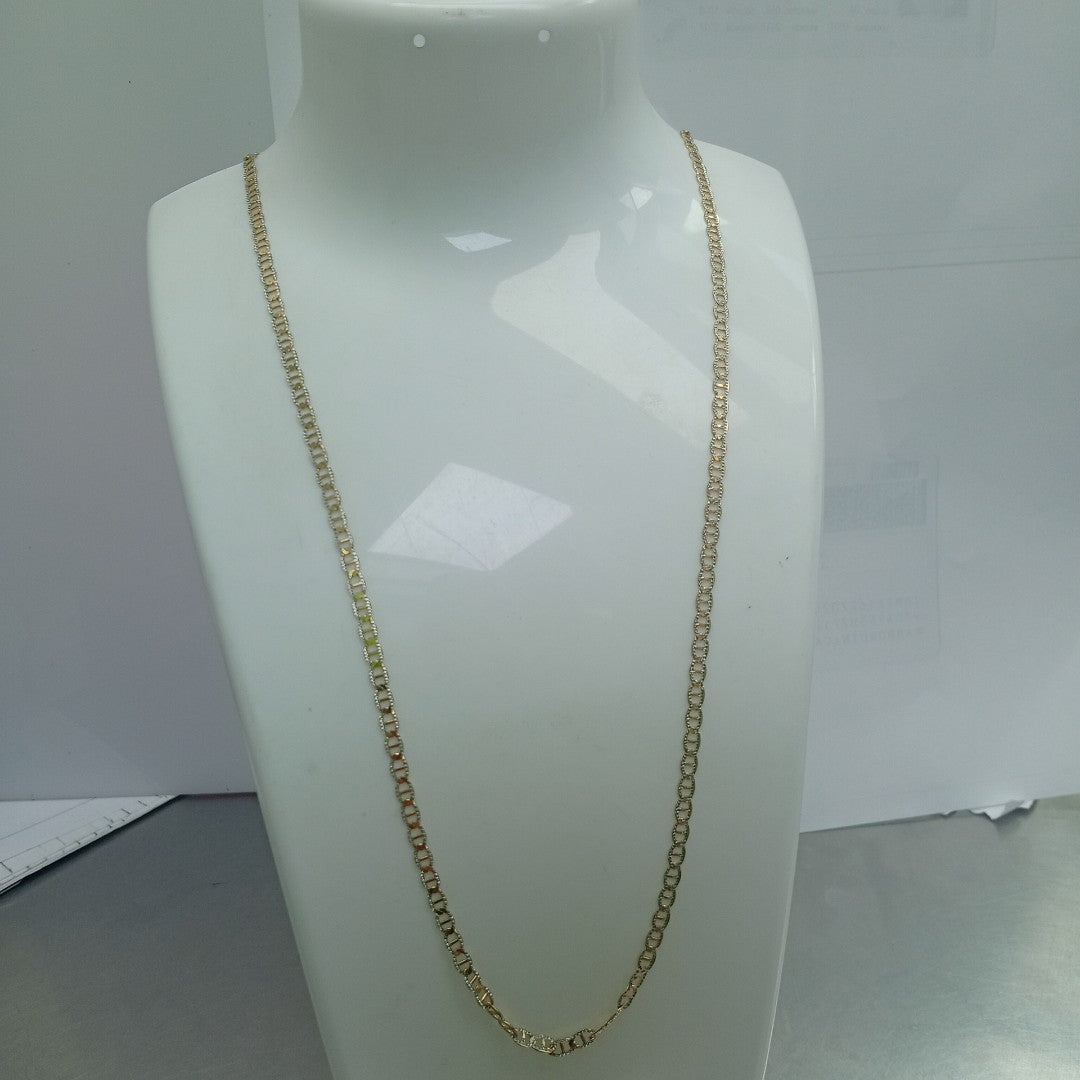 CADENAS TEJIDO GUCHI DIAMANTADO ORO 10K 55 CM 3.9 GR (NUEVO)
