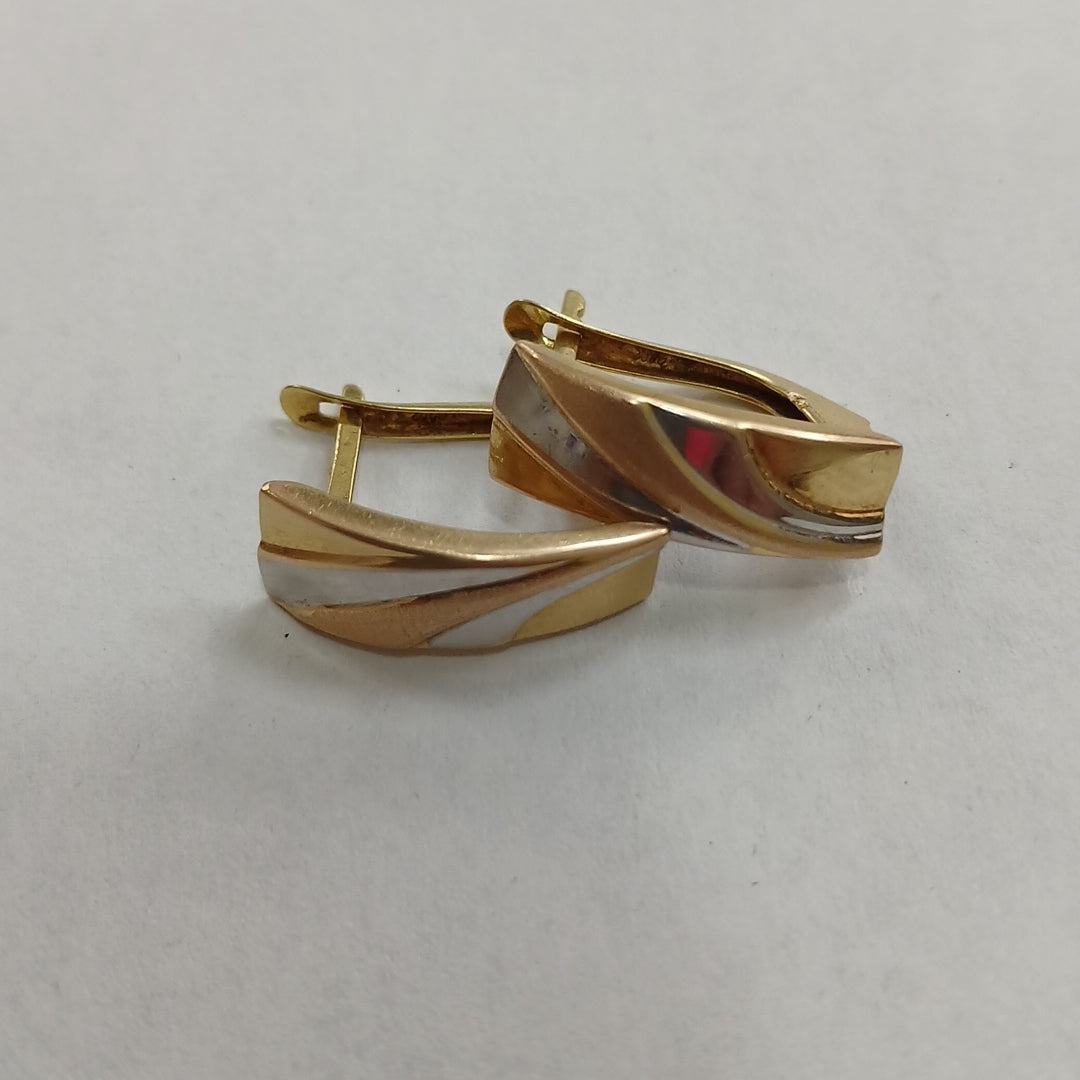 ARETES PAR ORO, ORO COMBINADO 14 K 2 GRMS (SEMINUEVO)