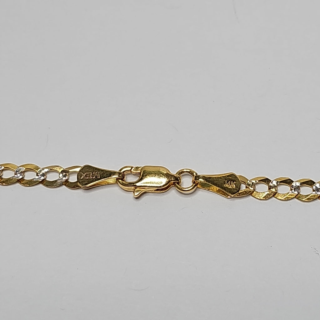 CADENAS BARBADA DIAMANTADA ORO 14K 60 CM 9.4 GR (NUEVO)