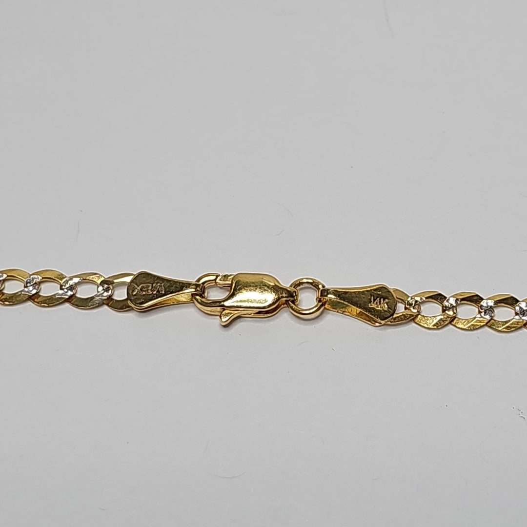 CADENAS BARBADA DIAMANTADA ORO 14K 60 CM 9.4 GR (NUEVO)