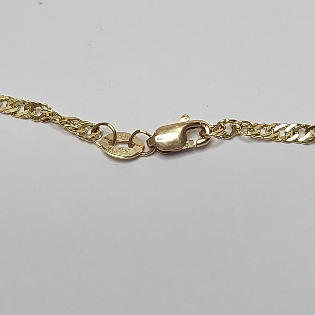 CADENAS TEJIDO MEDIO TZL ORO 14K 55 CM 5 GR (NUEVO)