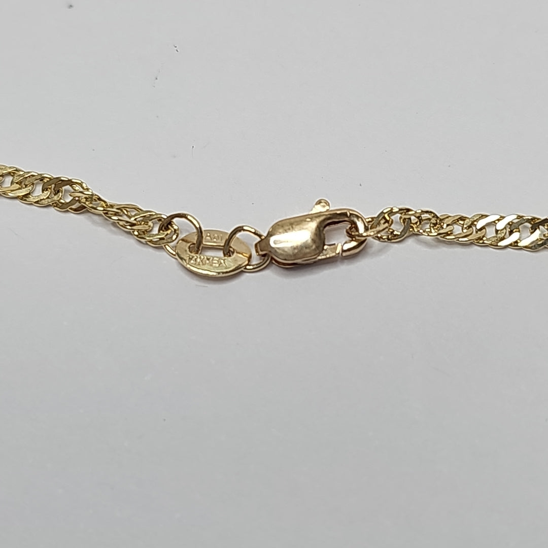 CADENAS TEJIDO MEDIO TZL ORO 14K 55 CM 5 GR (NUEVO)
