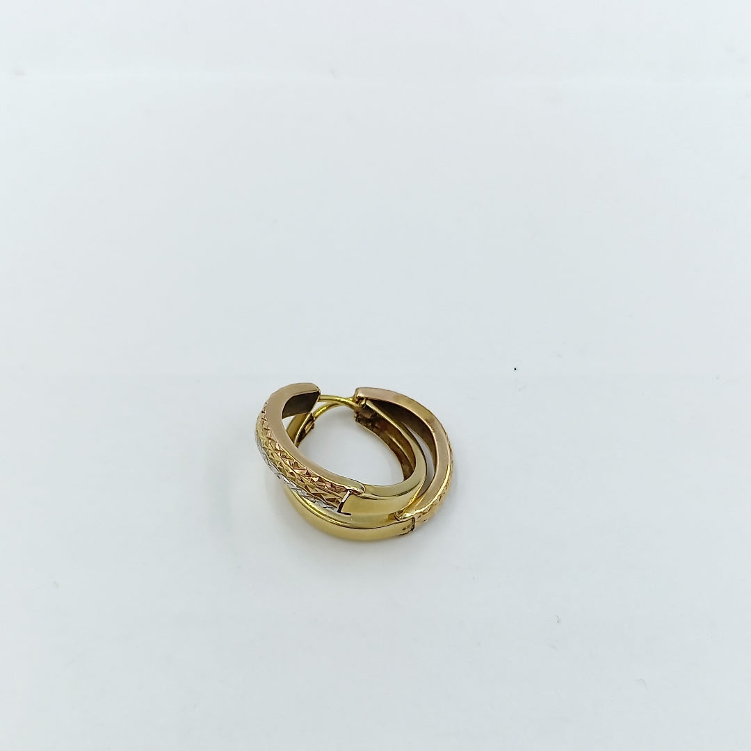 ARRACADAS PAR ORO, ORO COMBINADO 10 K 1.6 GRMS (SEMINUEVO)