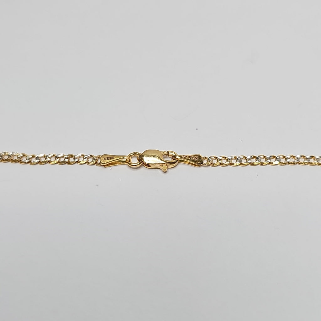 CADENAS BARBADA DIAMANTADA ORO 14K 55 CM 5.7 GR (NUEVO)