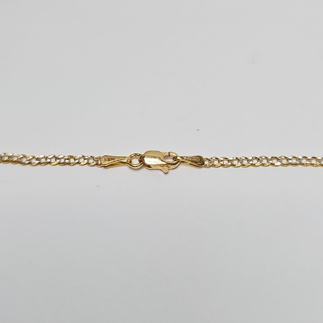 CADENAS BARBADA DIAMANTADA ORO 14K 55 CM 5.7 GR (NUEVO)