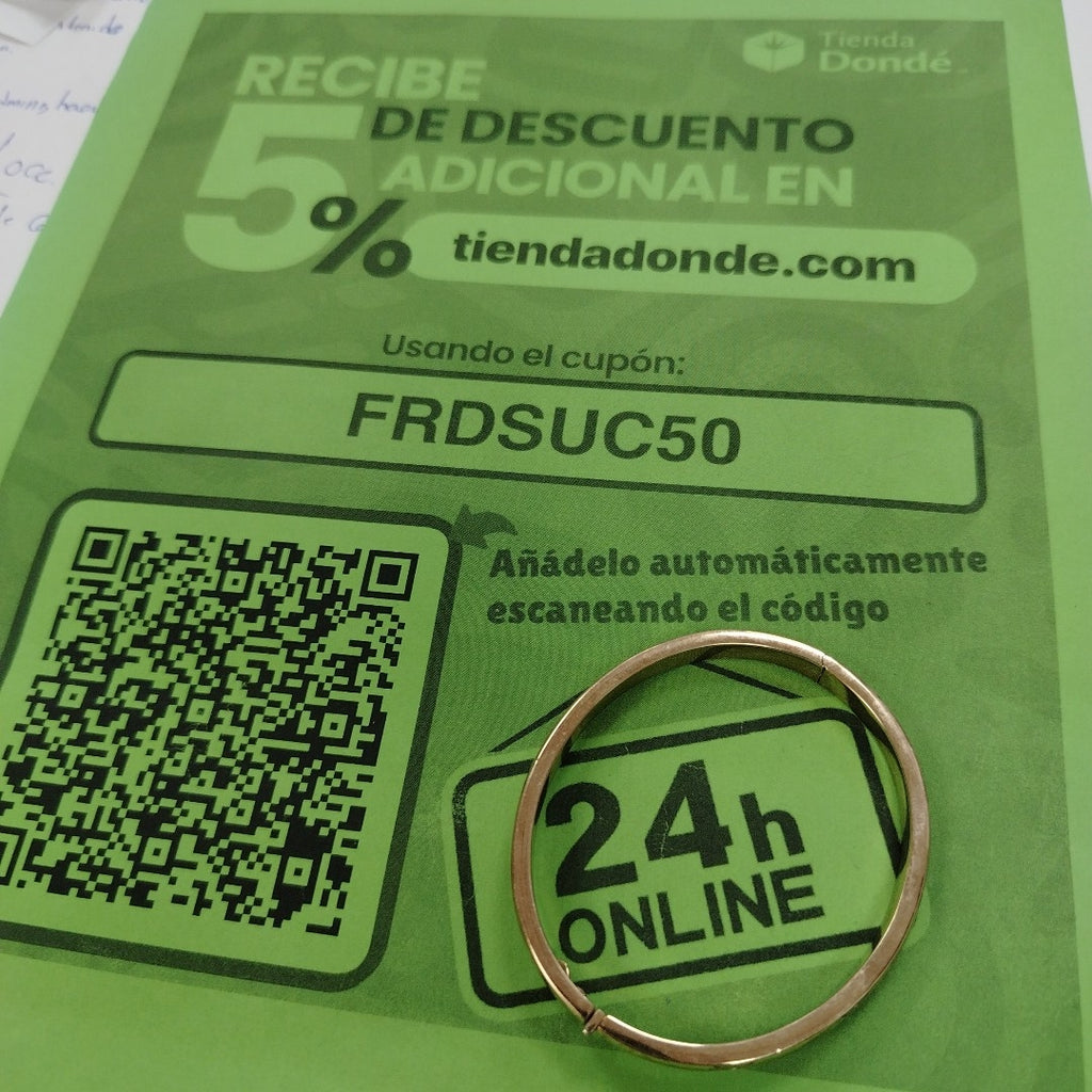 PULSERA RIGIDA ORO 10 K 10.5 GRMS (SEMINUEVO)