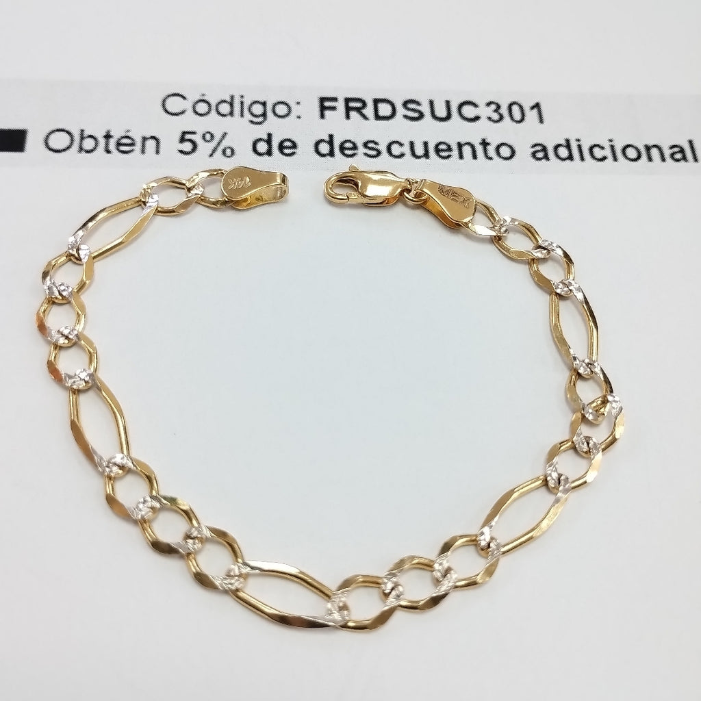 PULSERAS TEJIDO 3X1 ORO 14K 18 CM 6 GR (NUEVO)
