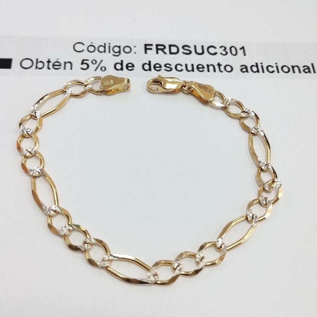 PULSERAS TEJIDO 3X1 ORO 14K 18 CM 6 GR (NUEVO)